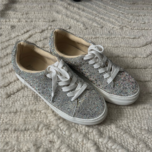 Sparkling Silver Women's Sneakers - Picture 1 of 3